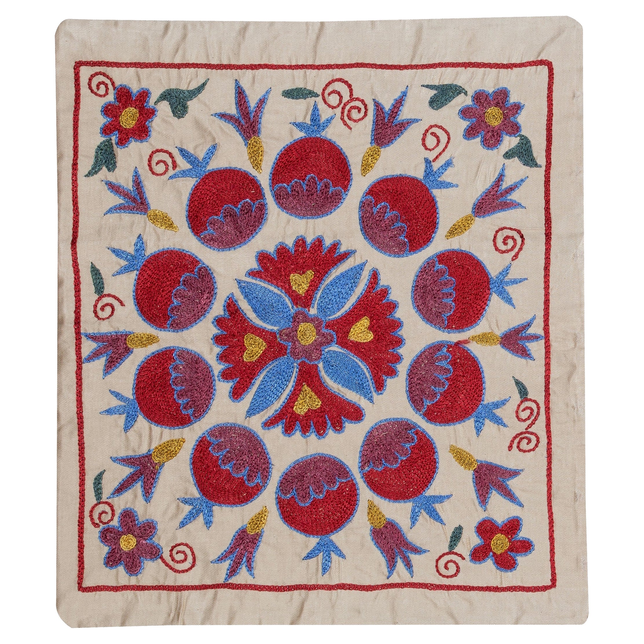 18"x20" Silk Embroidery Cushion Cover. Handmade Pillowcase. Modern Lace Pillow