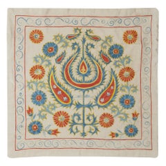 20 "x21" Housse de coussin 100% soie. Taie d'oreiller brodée à la main. Oreiller en dentelle Modernity