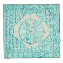 Cuscino ricamato in cotone 100% 19 "x19". &New Copricuscino. Cuscino a pelo d'acqua blu