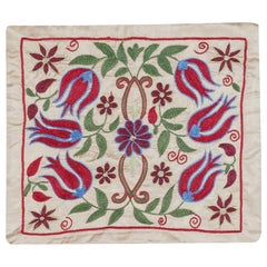 Housse de coussin en broderie de soie 17 "x20". Taie d'oreiller faite à la main. Coussin The Moderns