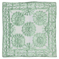 17"x18" Ganzer Baumwoll-Kissenbezug. Suzani-Spitzen-Kissen. Kopfkissenbezug grün