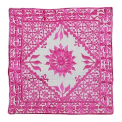 17"x17" Contemporary Throw Pillow. Pink Cushion Cover. Embroidered Pillowcase