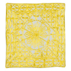 17"x18" Embroidered Cotton Cushion Cover. Yellow Pillowcase. New Toss Pillow