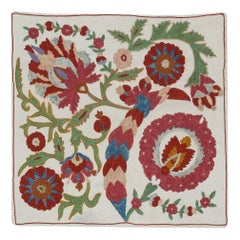 Housse de coussin en broderie de soie 19 "x19". Taie d'oreiller faite à la main. Oreiller en dentelle Modernity