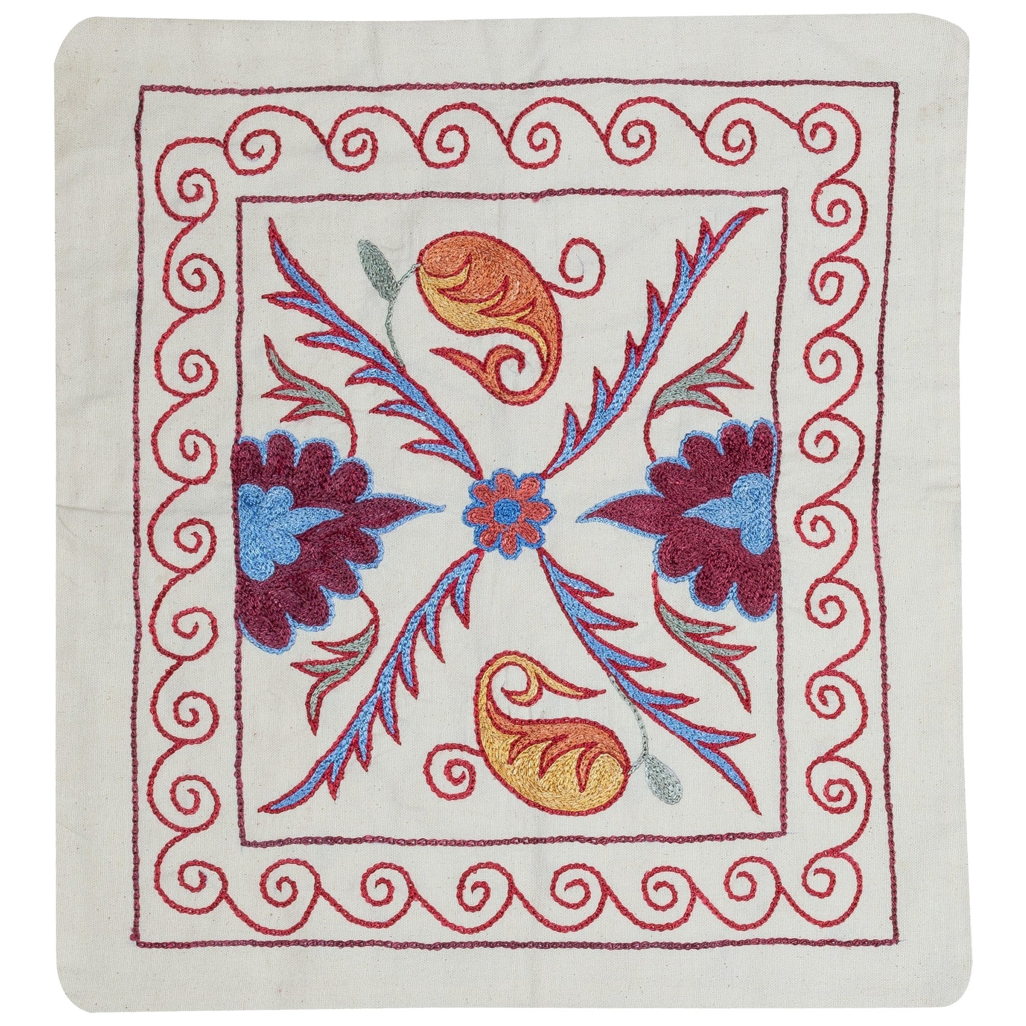 17"x19" Moderner Kissenbezug aus Baumwolle. Stickerei-Kissen. New Throw Pillow