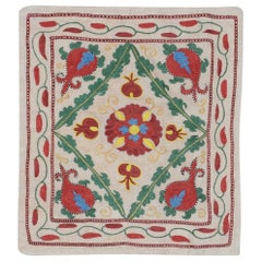 Copricuscino in seta e cotone ricamato 16 "x19". Copricuscino multicolore