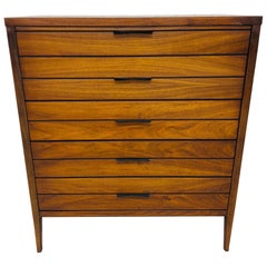 Mid-Century Modern Lane Tuxedo Walnut High Chest