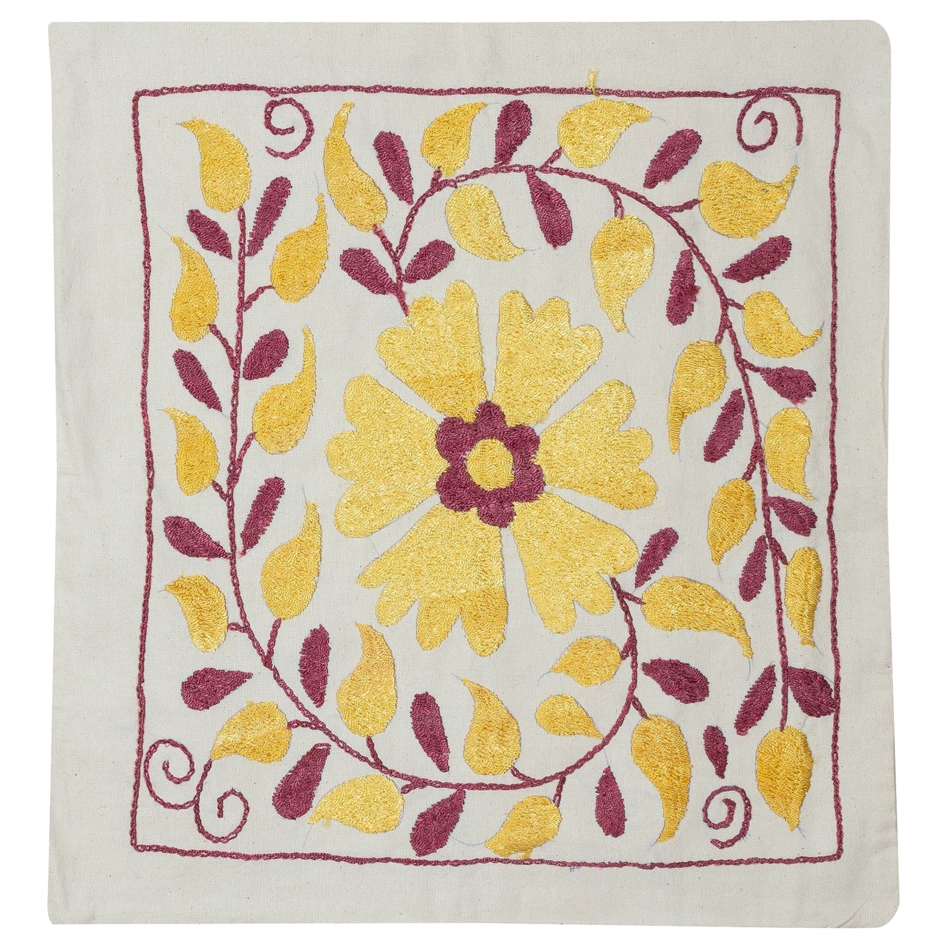 17"x18" 100% Cotton Cushion Cover. Modern Lace Pillow. Embroidery Toss Pillow