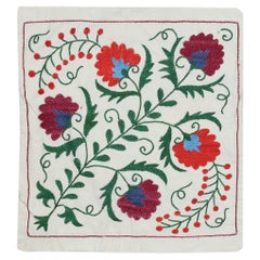 18"x20" Hand Embroidered Cushion Cover. Contemporary Lace Pillow. Cotton Pillow