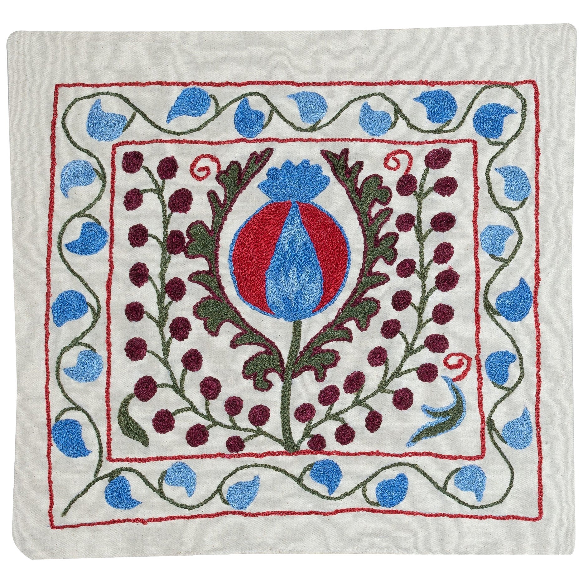 18 "x19" Copricuscino interamente in cotone. Cuscino ricamato. Cuscino in pizzo fatto a mano