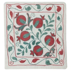 16"x18" Embroidered Cotton Cushion Cover. Pomegranate Tree Design Throw Pillow