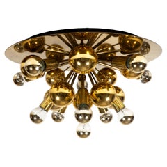 Atemberaubende Sputnik-Wandleuchte aus goldenem Messing mit Einbaubeleuchtung von Cosack, 1970er Jahre