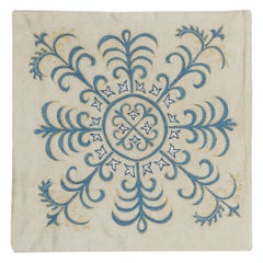 19"x20" Modern 100% Silk Embroidered Pillow Cover. Handmade Cushion Cover