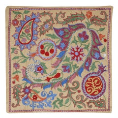 Moderner 18"x19"-Kissenbezug aus Seide. Besticktes Kissen. New Throw Pillow