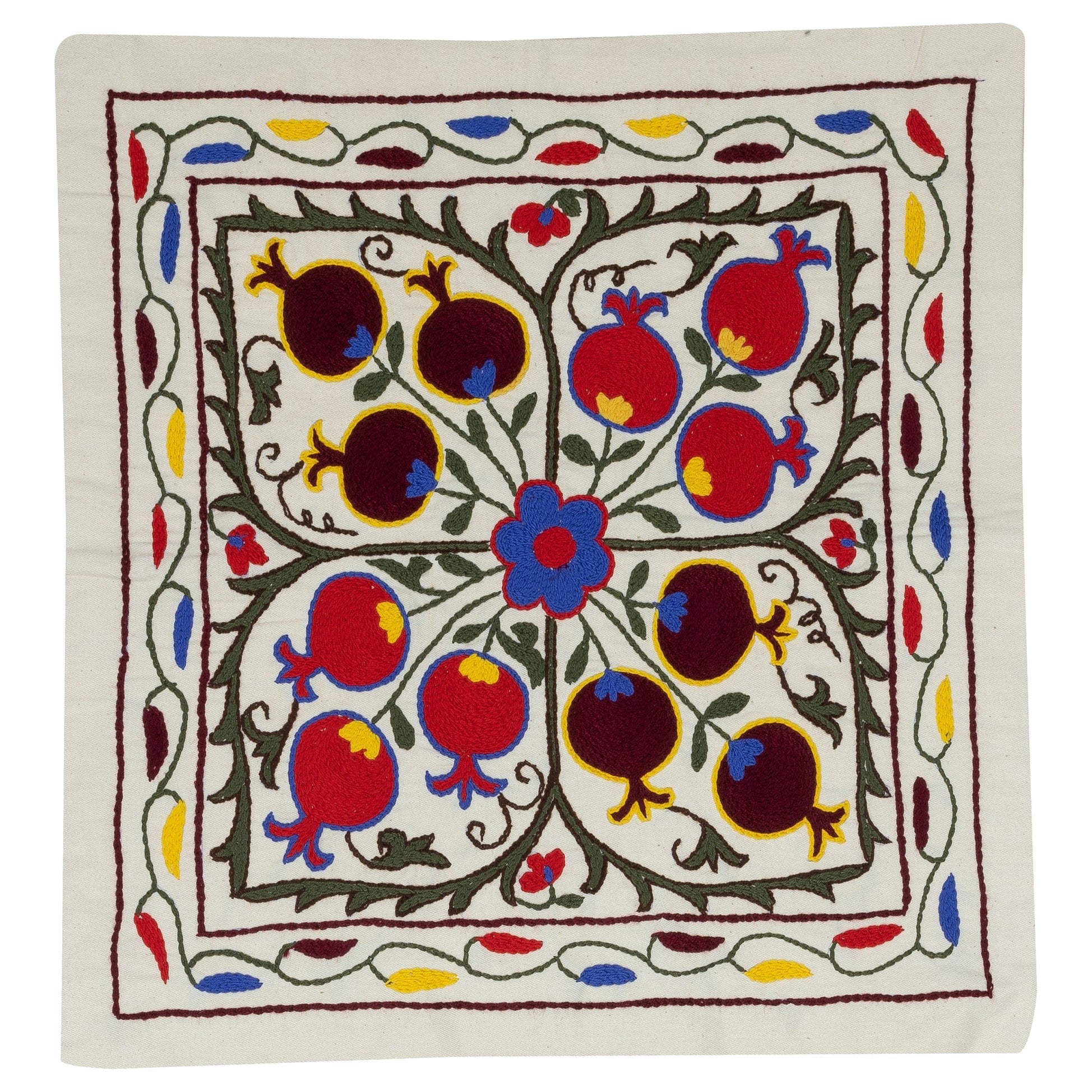 17"x19" Bestickter Baumwoll-Kissenbezug. Neuer Kopfkissenbezug. Modernes Spitzen-Kissen im Angebot
