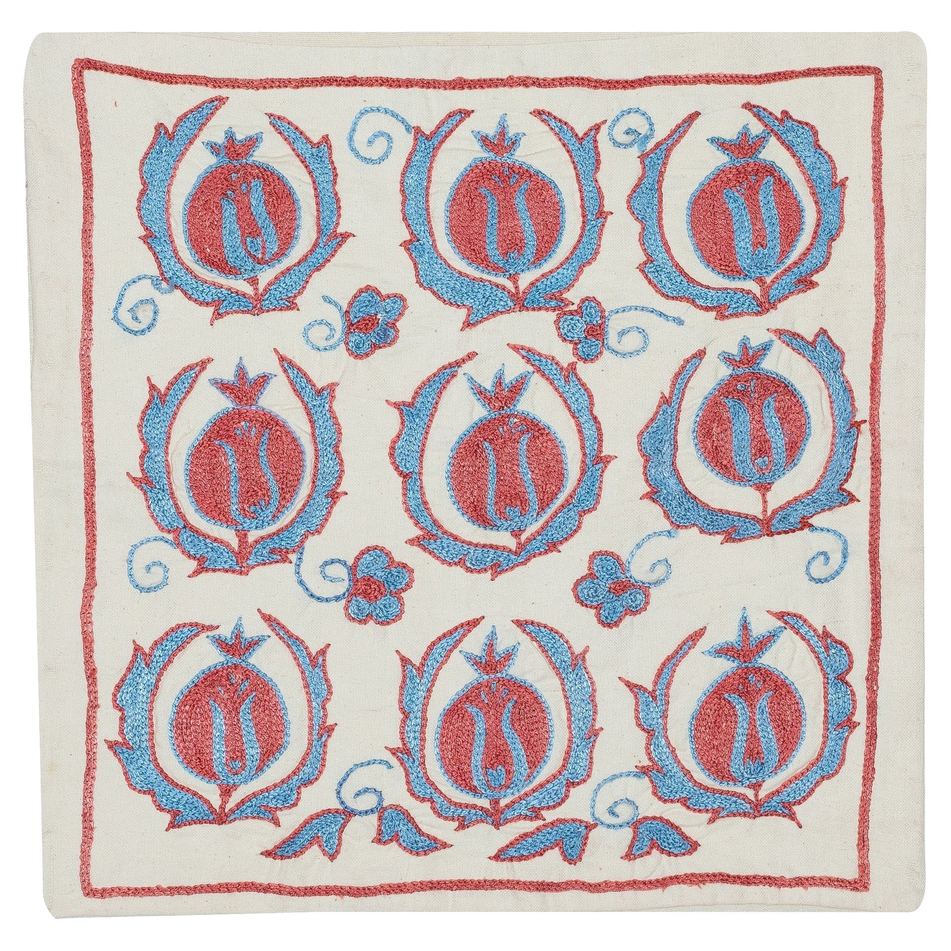 17"x18" Embroidered Cotton Cushion Cover. New Toss Pillow. Modern Lace Pillow For Sale