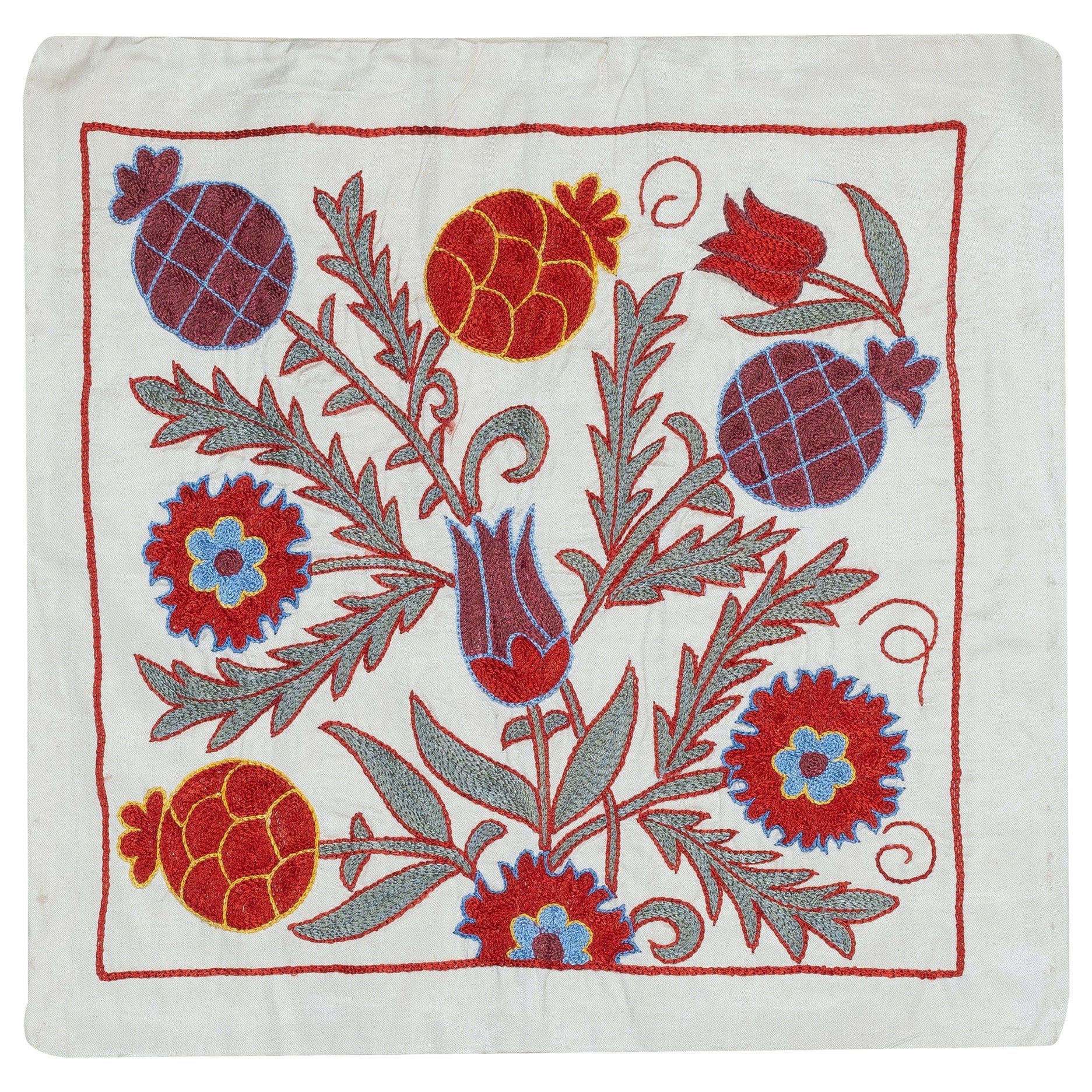 20"x20" Modern Cushion Cover Made of Cotton. Embroidery Pillow. New Throw Pillow For Sale