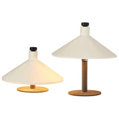 Gino Sarfatti for Arteluce '609' Table Lamps in White Aluminum & Cast Iron