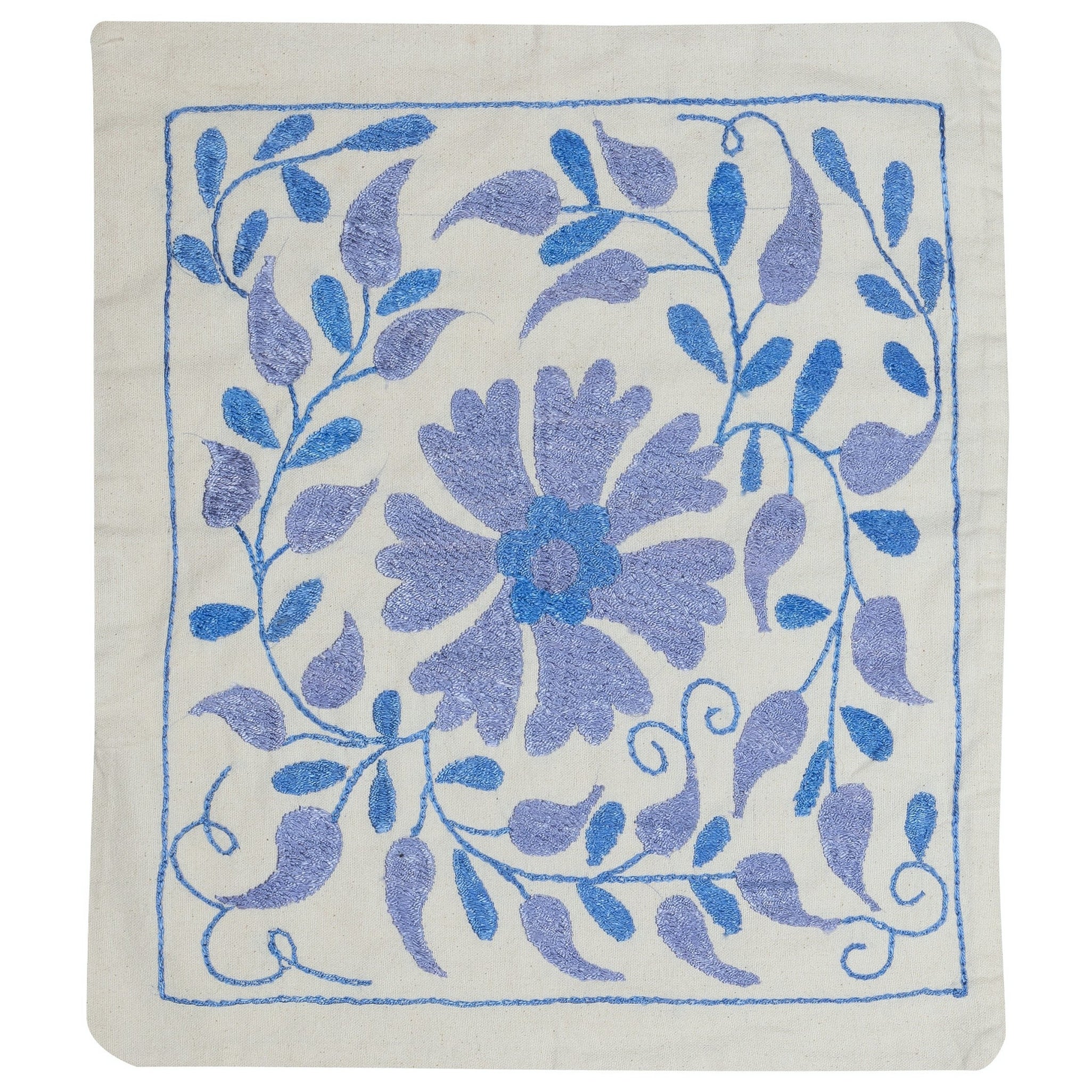 17"x19" Bestickter Baumwoll-Kissenbezug. Handgefertigter Kopfkissenbezug. Neu Toss-Kissen