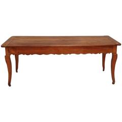 Country French Fruitwood Farm Table with Drawer & Cutting Board, 19th Century 10
