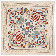 20 Zoll x 20 Zoll 100% Seide Kissenbezug. Kissen mit gestickter Spitze. Multicolor Wurfkissen