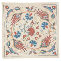 20"x20" Embroidered 100% Silk Cushion Cover. Home Decor. Handmade Pillowcase