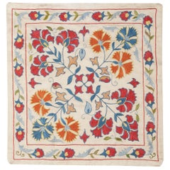 20 Zoll x 20 Zoll Seide besticktes Überwurf-Kissen. Contemporary Handmade Cushion Cover