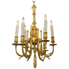 19th Century French Louis XVI Style Gilt Bronze Chandelier
