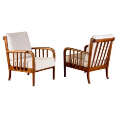 Pair of Cherrywood Armchairs by Paolo Buffa for La Permanente Mobili Cantù, 1950