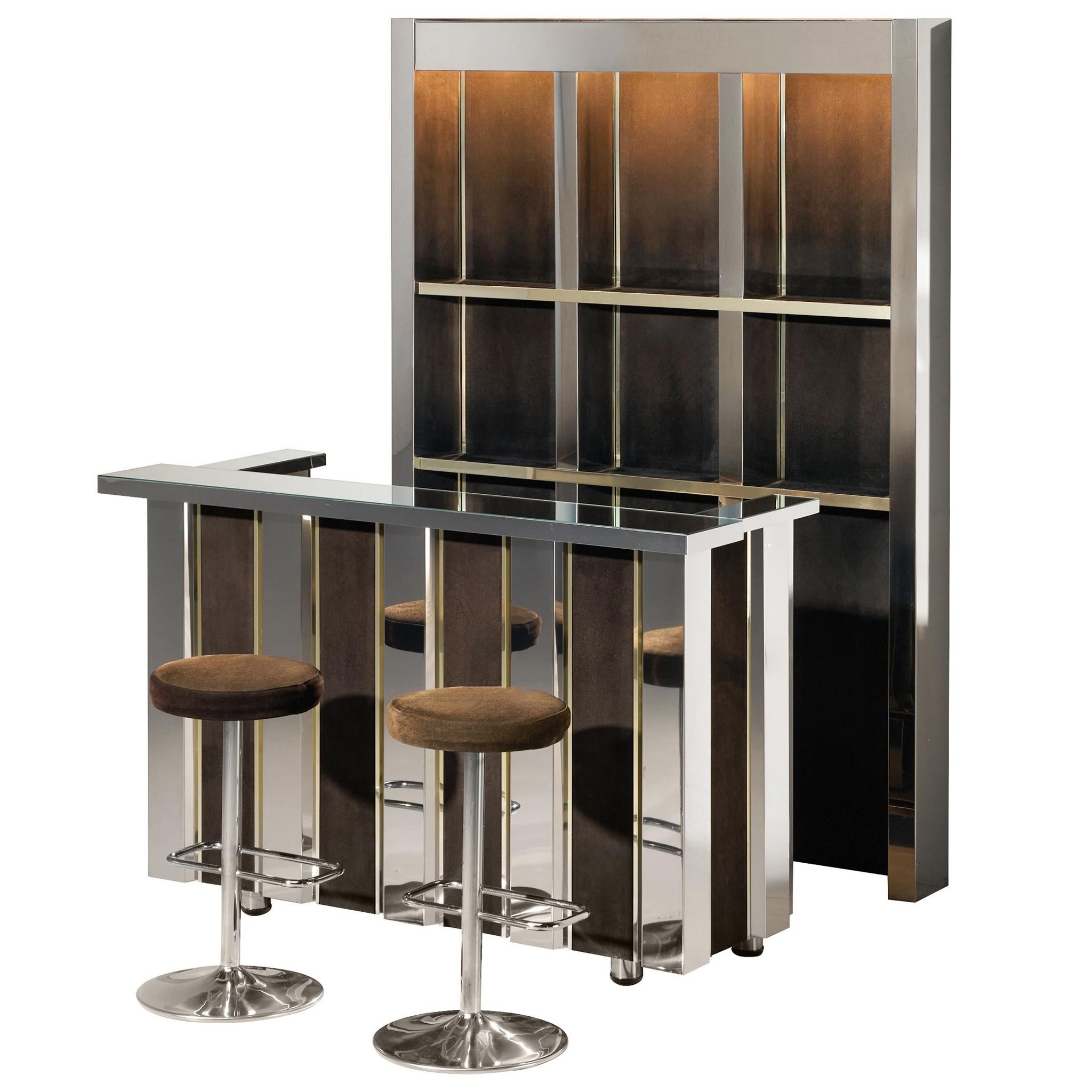 Hollywood Regency Bar Cabinet in the Style of Willy Rizzo