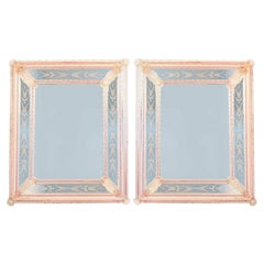 1 der 2 atemberaubenden Fratelli Barbini-Spiegel mit Murano-Glas, 1980