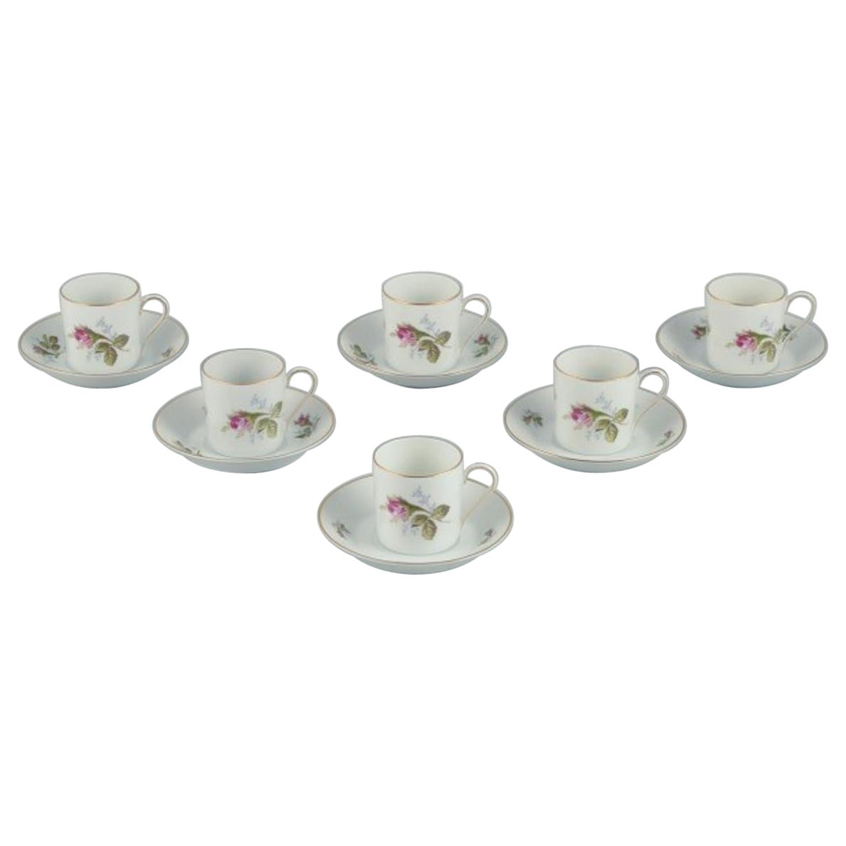 Rosenthal, Germany. A set of six espresso cups with saucers in porcelain. For Sale