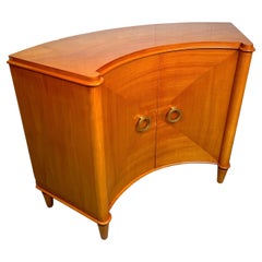 Antiguo Gabinete Deco Curvo de Madera Satinada para Camard Francia