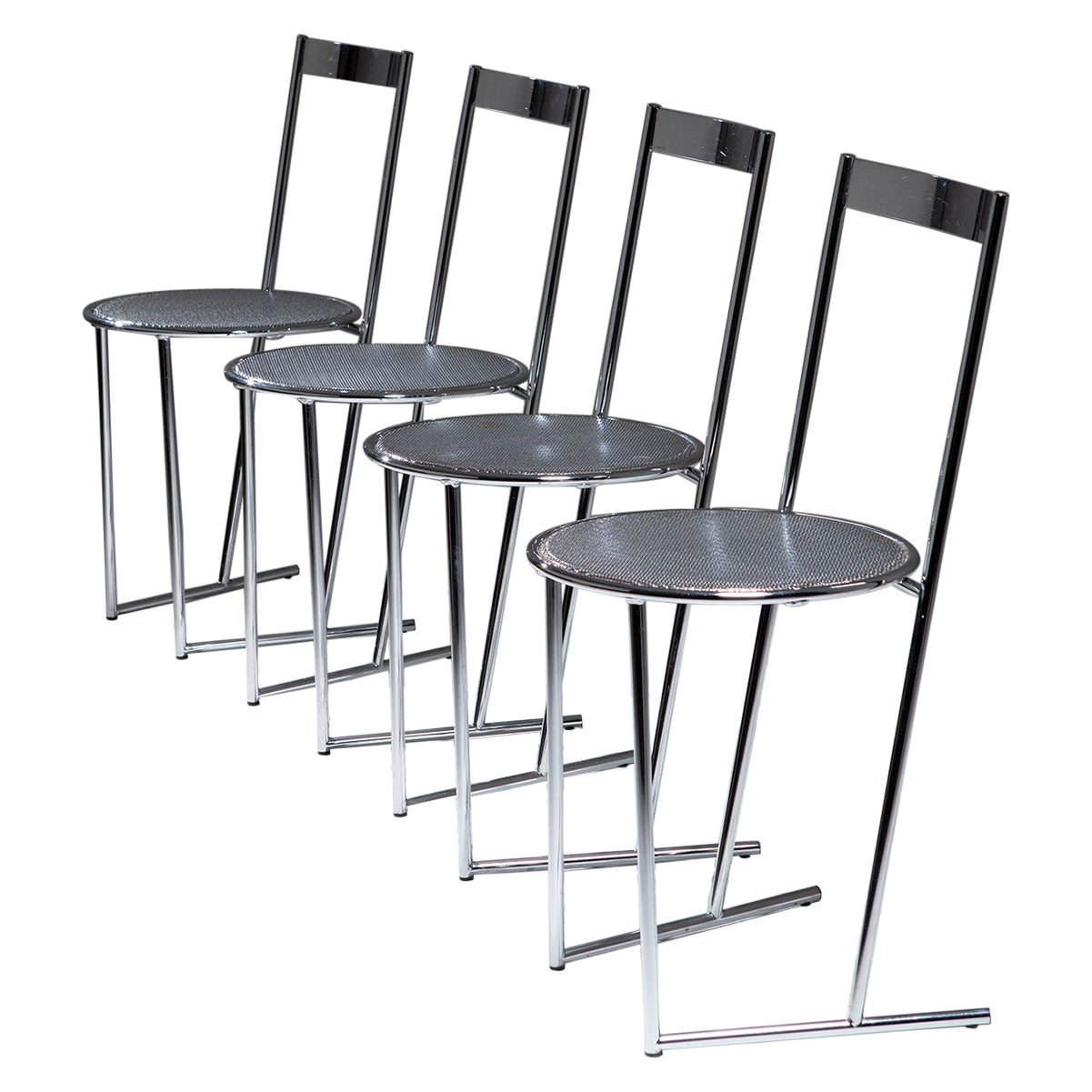 Set of Four "Musme' " Chairs by Emilio Nanni for Fly Line, Italy, 1980s