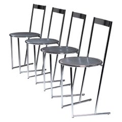 Set of Four "Musme' " Chairs by Emilio Nanni for Fly Line, Italy, 1980s