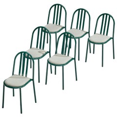 Set of Forest Green Tubular Steel Chairs by Robert Mallet-Stevens