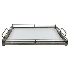 Chrome and Glass Serving Tray