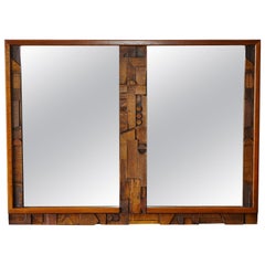 Mid-Century Modern Brutalist Mirrors by Lane, “Pueblo” Collection