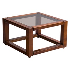 Luciano Frigerio, Mesa de centro, Madera, Cristal, Italia, 1970s