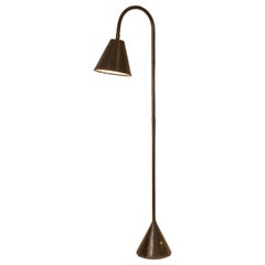 Midcentury  Leather Floor Lamp by Valenti Circa 1970