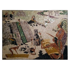 Mosaïque Arquitectura de Los Castillo E.Alvarado avec Montezuma Mexique, 1959