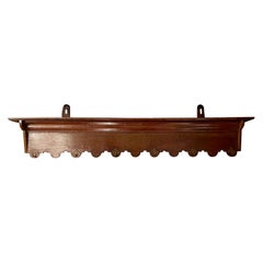Antique French Provincial Carved Oak Hanging Shelf Pot or Coat Rack, Circa 1880.