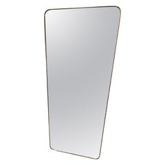 1950s Gio Ponti Style Mid-Century Modern Brass Large Wall Mirror
