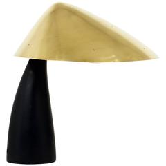 Midcentury Brass Table Lamp With Perforated Lampshade, Italy, 1950s