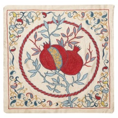 20"x21" Embroidered 100% Silk Pillowcase. Pomegranate Tree Pattern Throw Pillow