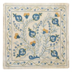 20"x20" All Silk Embroidered Cushion Cover. Handmade Pillowcase. New Toss Pillow