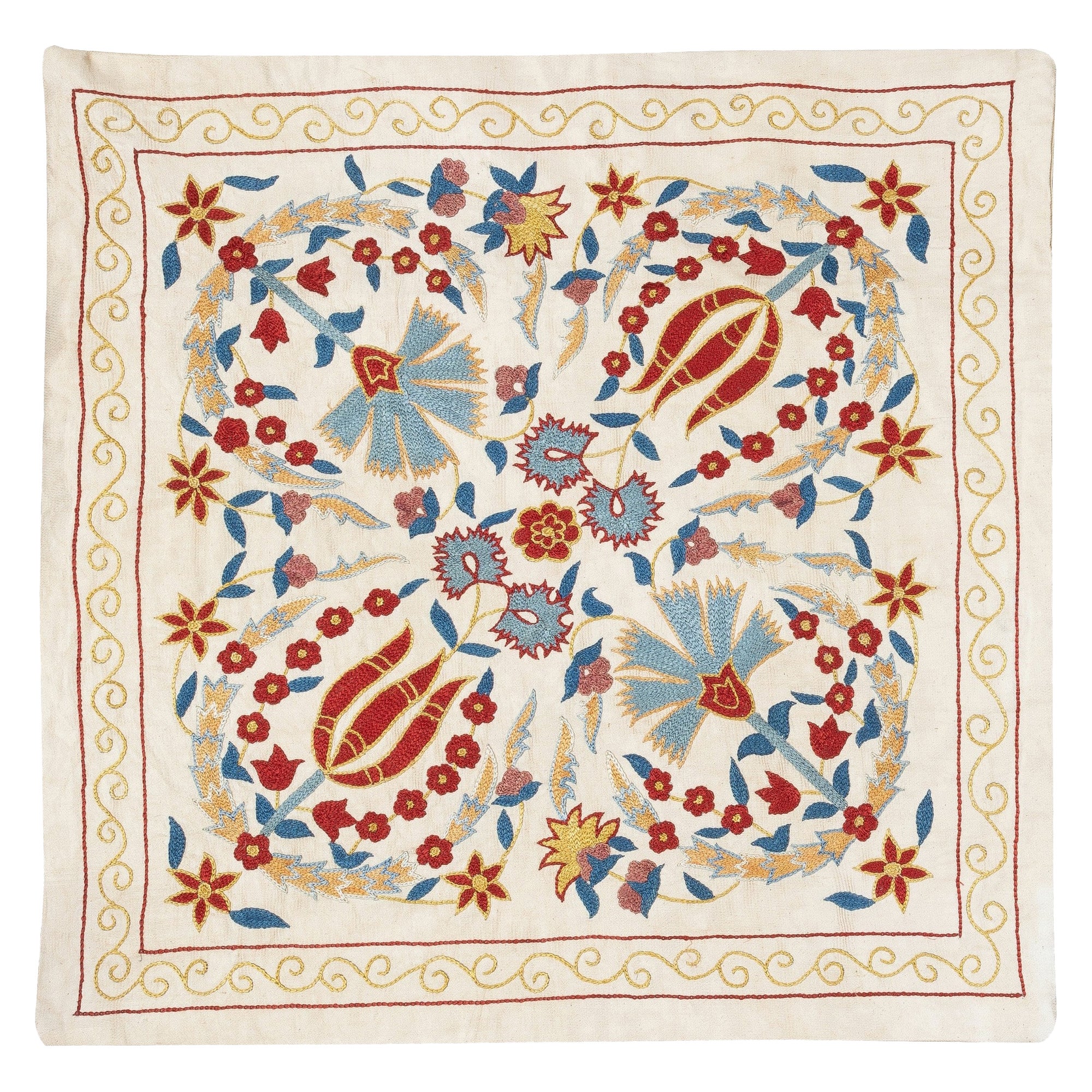 20"x20" 100% Seide bestickter Kissenbezug. Neu Toss-Kissen. Modernes Spitzen-Kissen