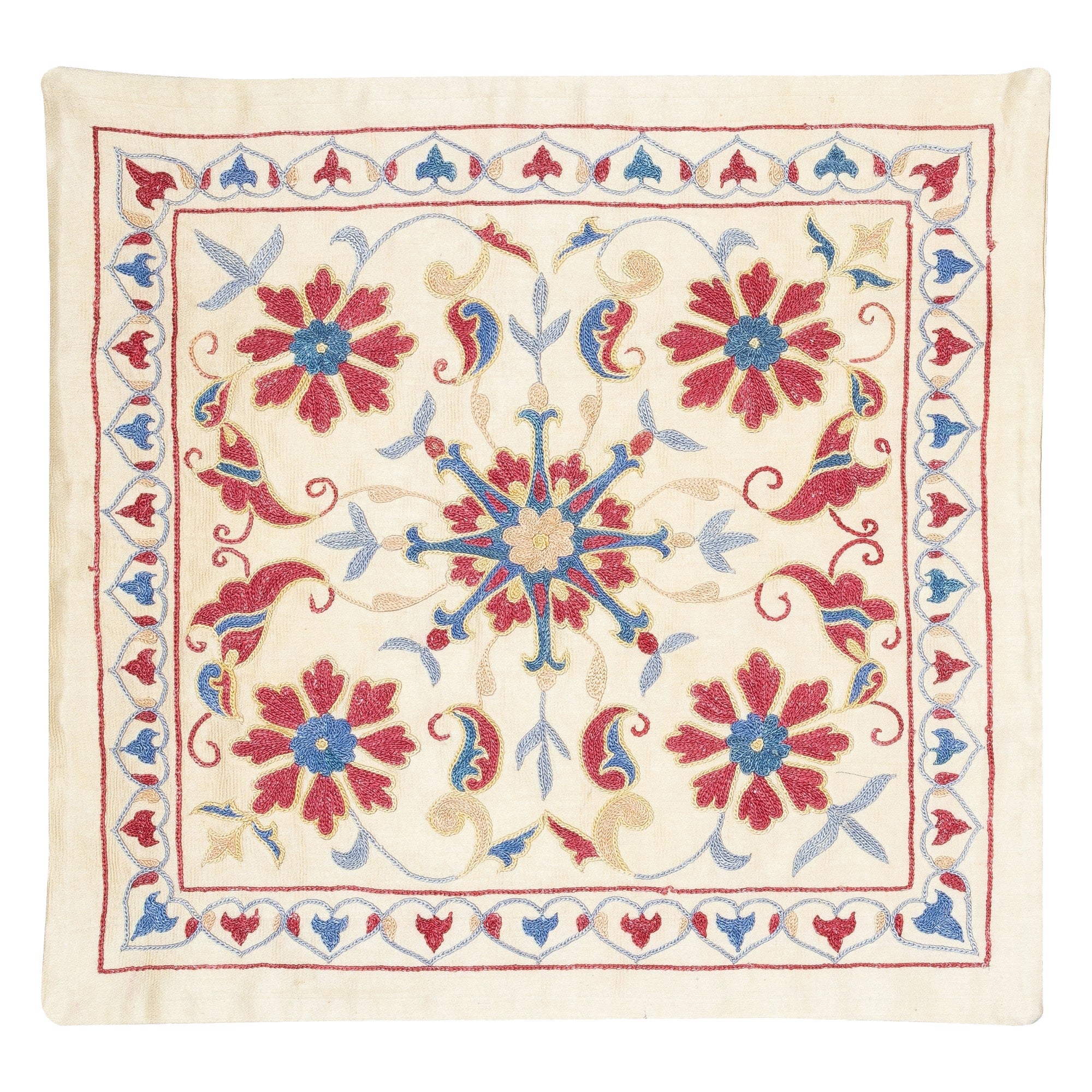 19 "x20" All Silk-Kissenbezug. Contemporary Lace Pillow. Bestickter Kopfkissenbezug