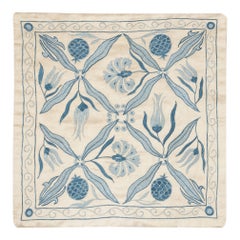 Housse de coussin en soie brodée 20 "x20". Taie d'oreiller faite à la main. New Toss Pillow