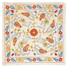 20 "x20" Housse de coussin brodée 100% soie. New Toss Pillow. Oreiller en dentelle Modernity
